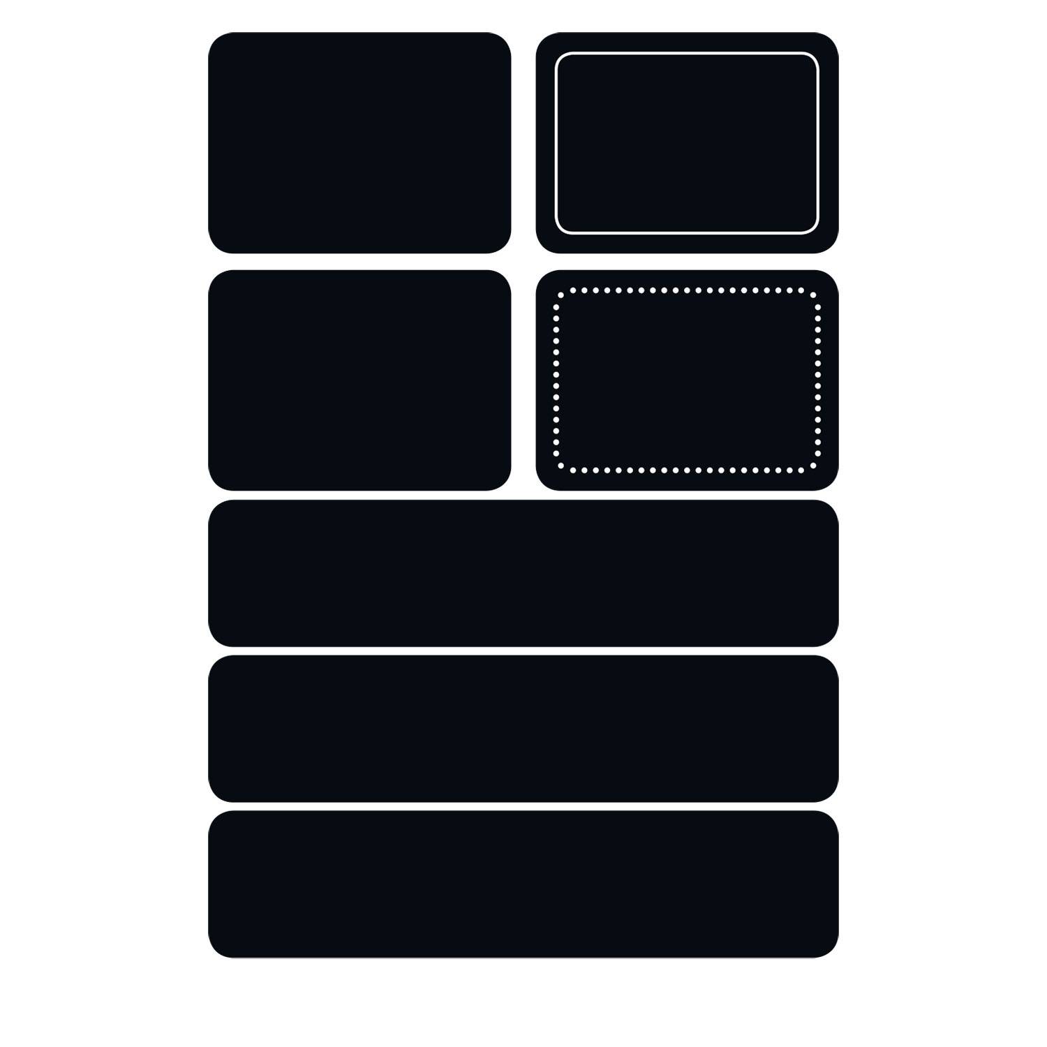 HERMA 15094, Schwarz, Abgerundetes Rechteck, Dauerhaft, Papier, 14 Stück(e), 7 Stück(e)