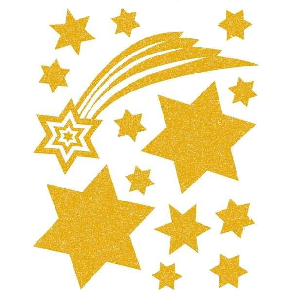 Fensterbilder Sterne Gold 1 Blatt