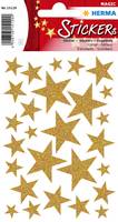 HERMA Sticker Sterne Gold, Glittery, Folie, Gold, Sternenmuster, Dauerhaft, stars gold, 27 Stück(e)