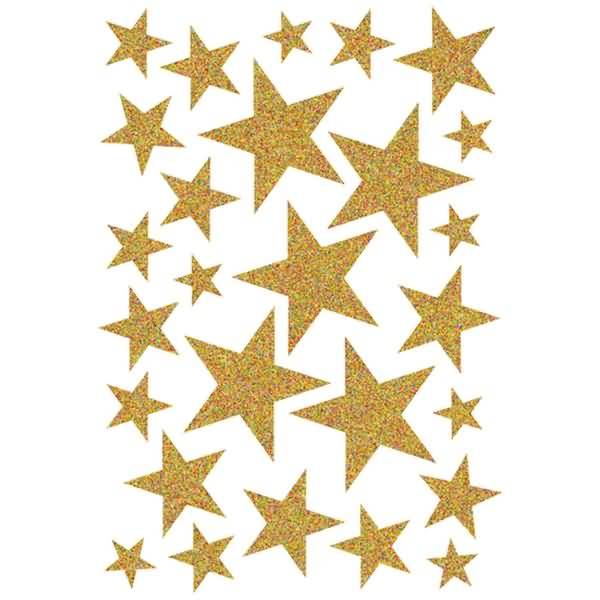 Schmucketikett Magic Sterne Gold Glittery 1 Blatt