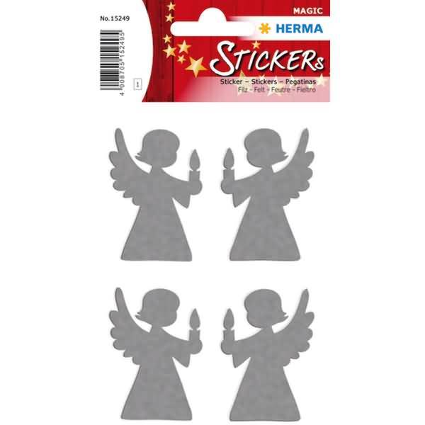 Schmucketikett Magic Engel Filz Silber 1 Blatt