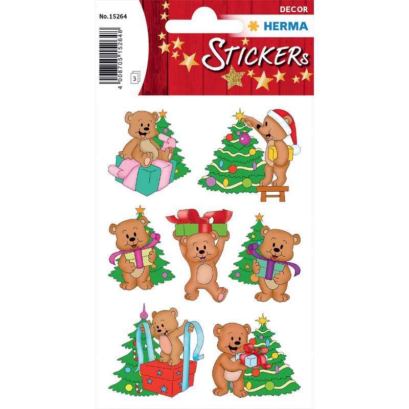 HERMA Weihnachts-Sticker DECOR "Weihnachtsbären"