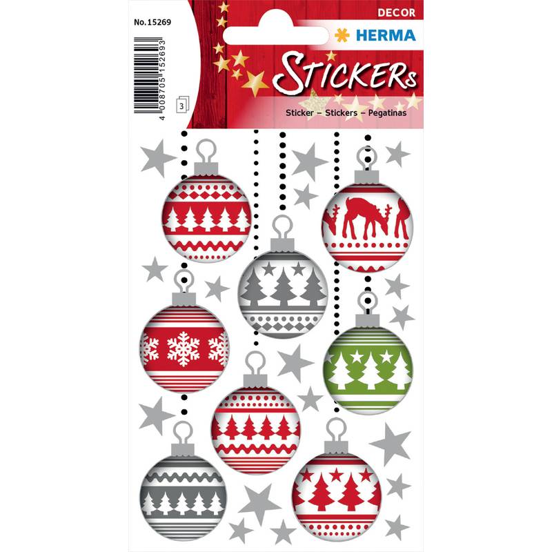 HERMA Weihnachts-Sticker DECOR "Christbaumkugeln"