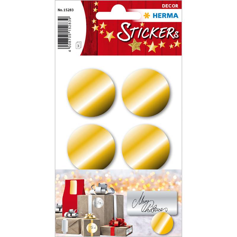 HERMA Weihnachts-Sticker, rund, 32 mm, gold