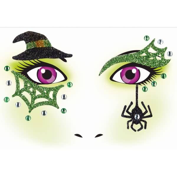 Schmucketiketten Face Art Sticker Hexe Art