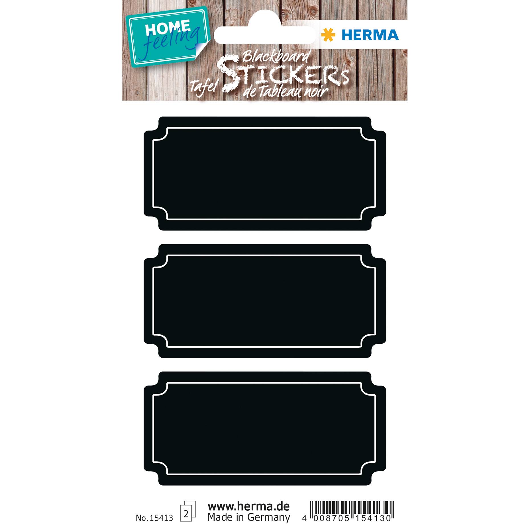 HERMA 15413, Schwarz, Dauerhaft, Papier, 6 Stück(e), Sichtverpackung