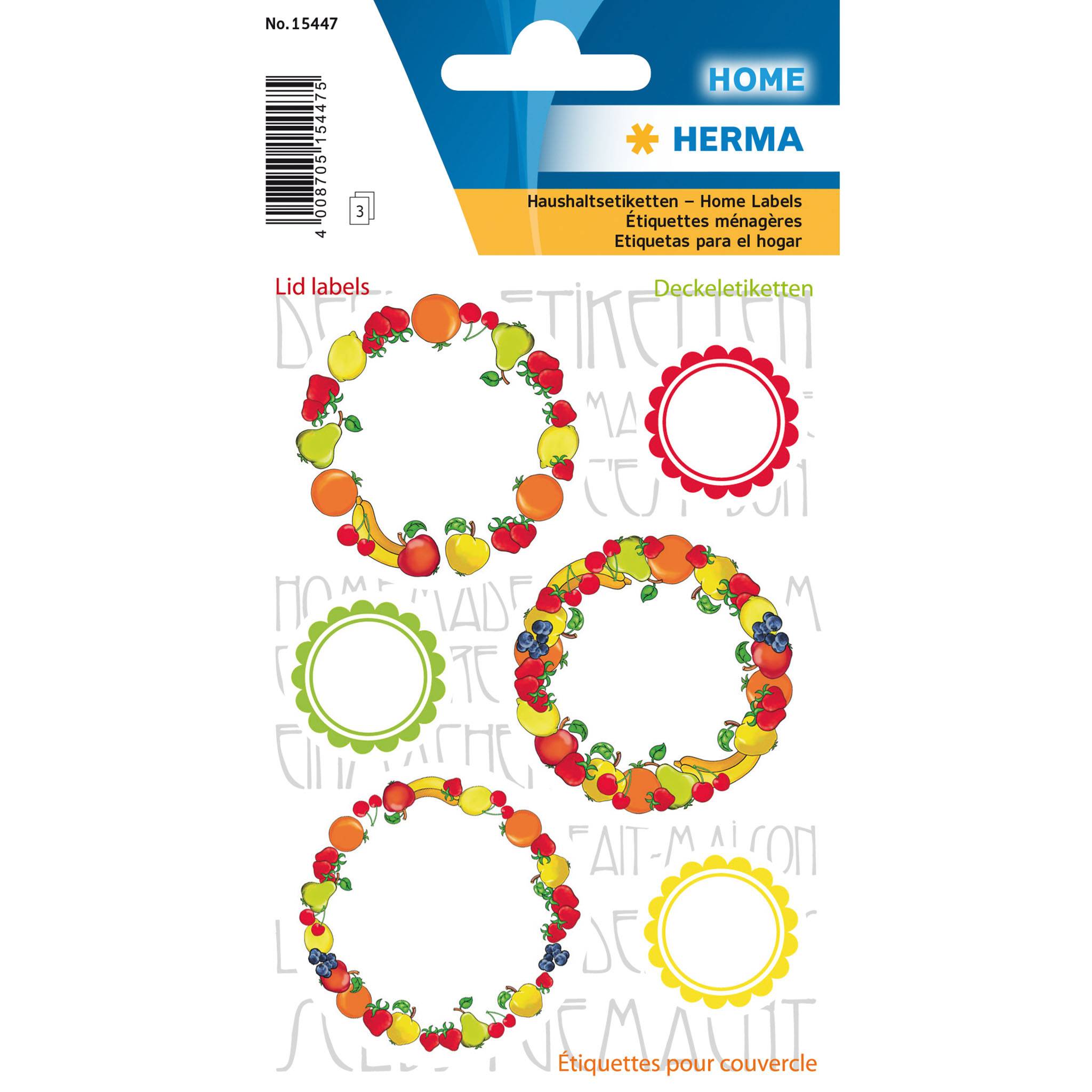 HERMA 15447, Mehrfarben, Kreis, Dauerhaft, Papier, 18 Stück(e), 6 Stück(e)