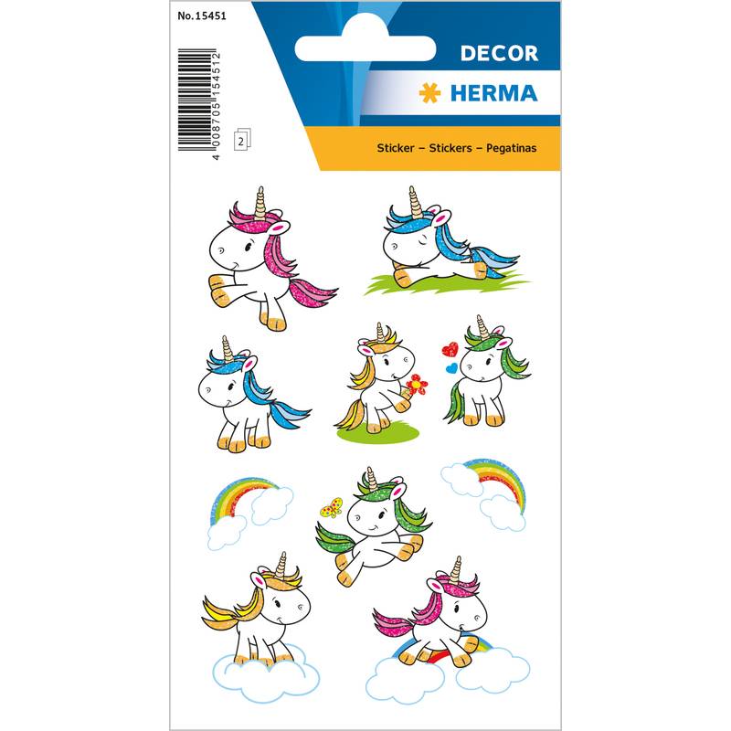 HERMA Sticker DECOR "Baby Einhorn", beglimmert