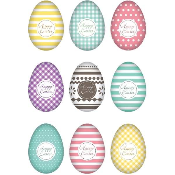 Sticker Decor Happy Easter Eierset Bunt VE=3 Blatt