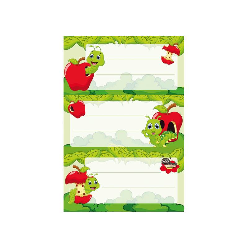 HERMA Buchetiketten "Fritz Der Wurm", beglimmert