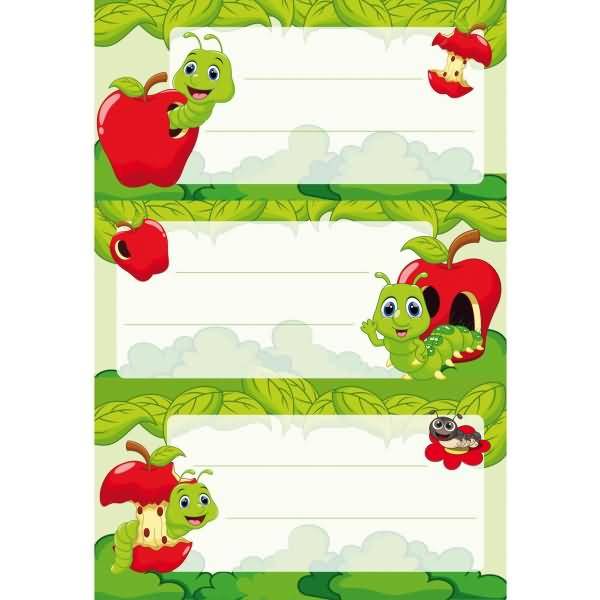 Schuletiketten Fritz Der Wurm Beglimmert VE=2 Blatt