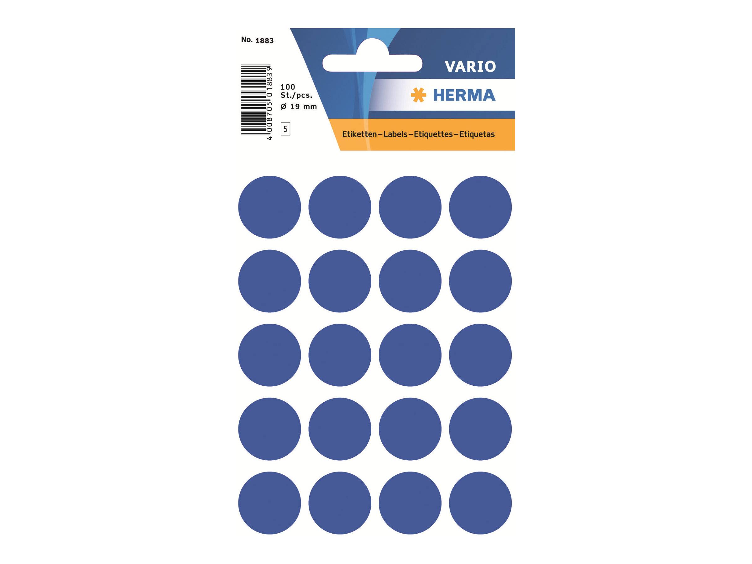 HERMA - Selbstklebend - dunkelblau - 19 mm rund