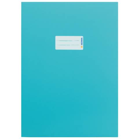 Blauer Notizbuchdeckel mit einem kleinen weißen Etikett oben in der Mitte mit der Aufschrift 