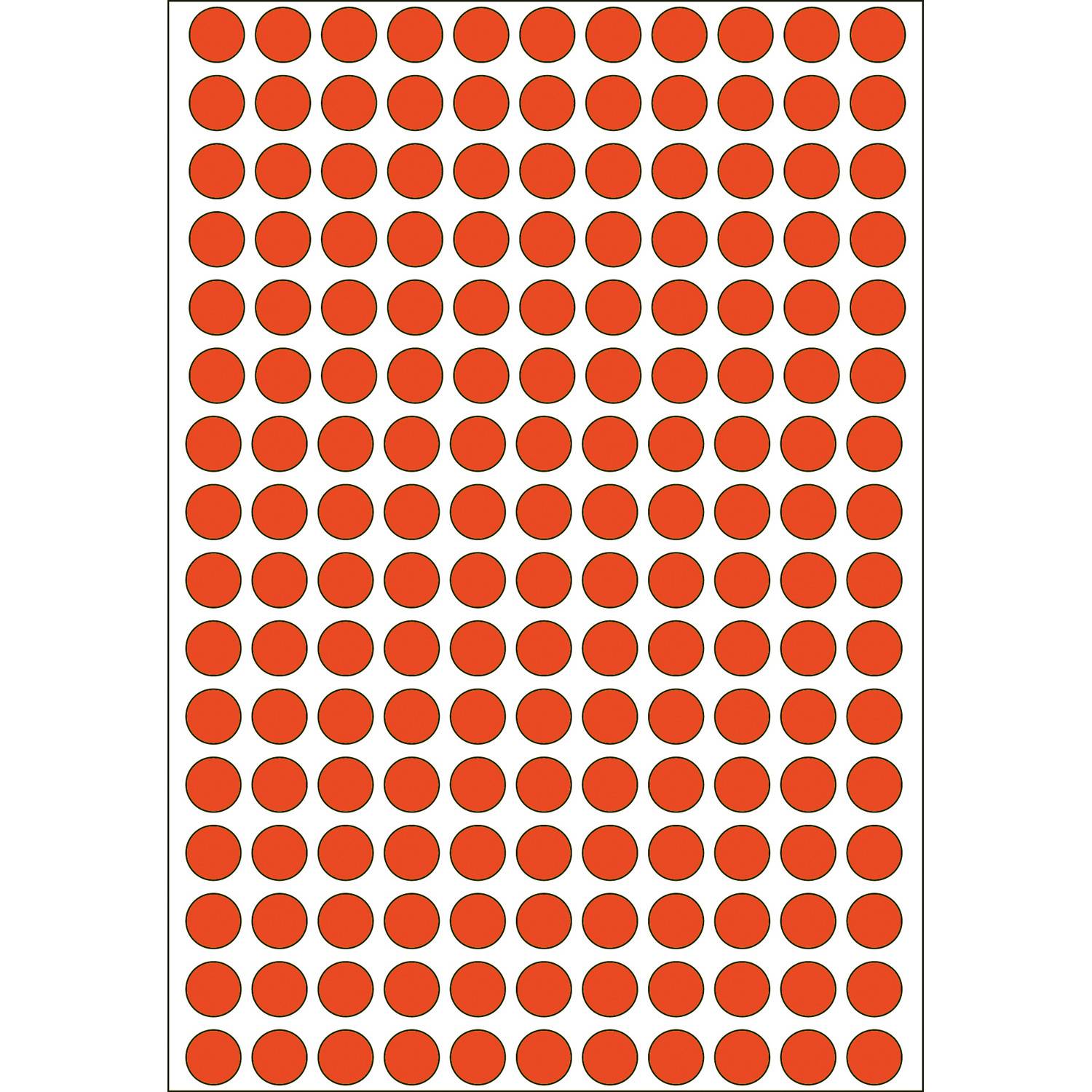 HERMA - Permanenter Klebstoff - Rot - 8 mm rund 5632 Etikett(en) (32 Bogen x 176)