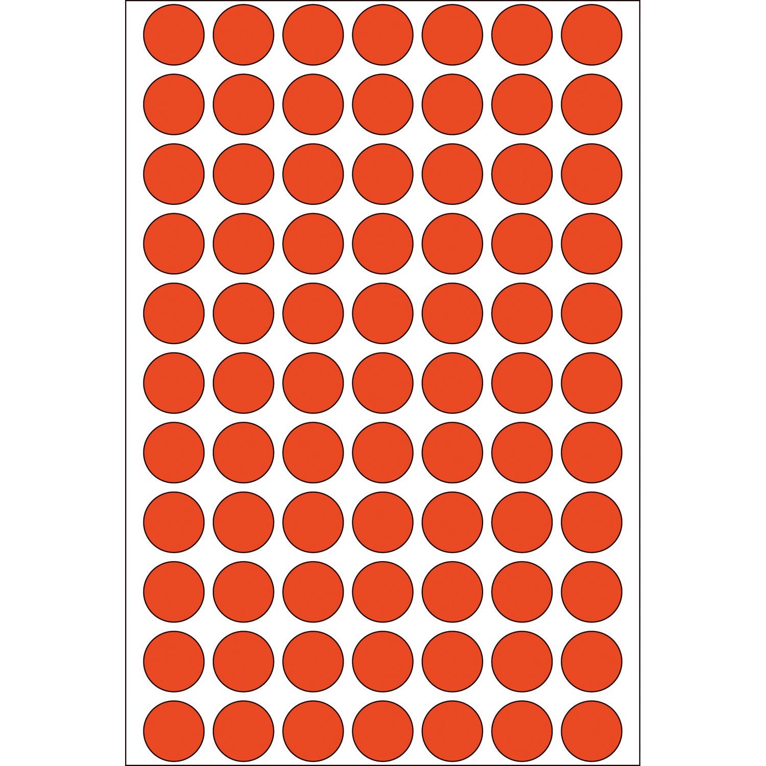 HERMA - Permanenter Klebstoff - Rot - 13 mm rund 2464 Etikett(en) (32 Bogen x 77)