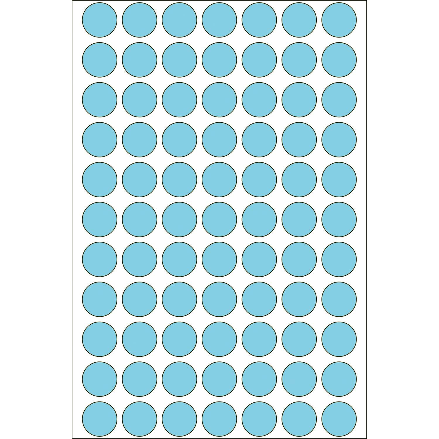 HERMA - Papier - matt - permanenter Klebstoff - Blau - 13 mm rund 2464 Etikett(en) (32 Bogen x 77)