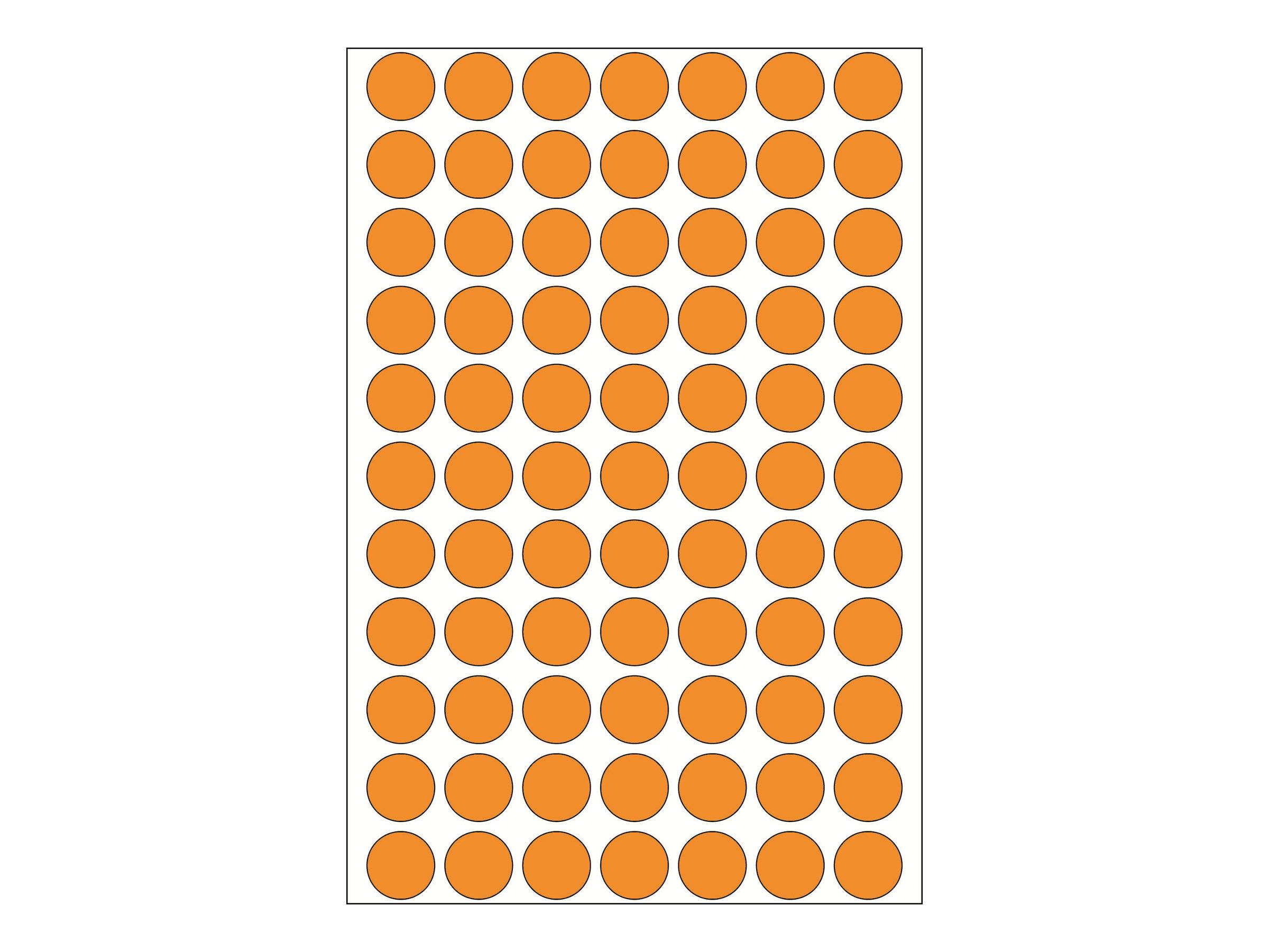 HERMA - Permanenter Klebstoff - Luminous Orange - 13 mm rund 1848 Etikett(en) (24 Bogen x 77)
