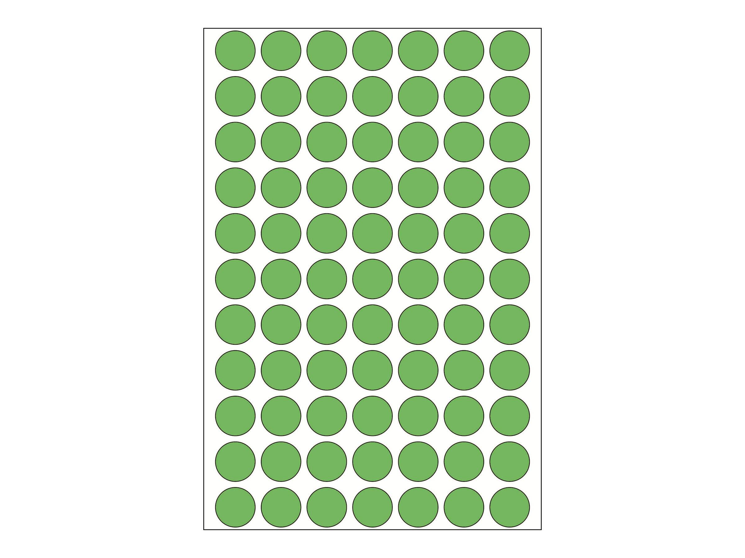 HERMA - Permanenter Klebstoff - grün - 13 mm rund 2464 Etikett(en) (32 Bogen x 77)
