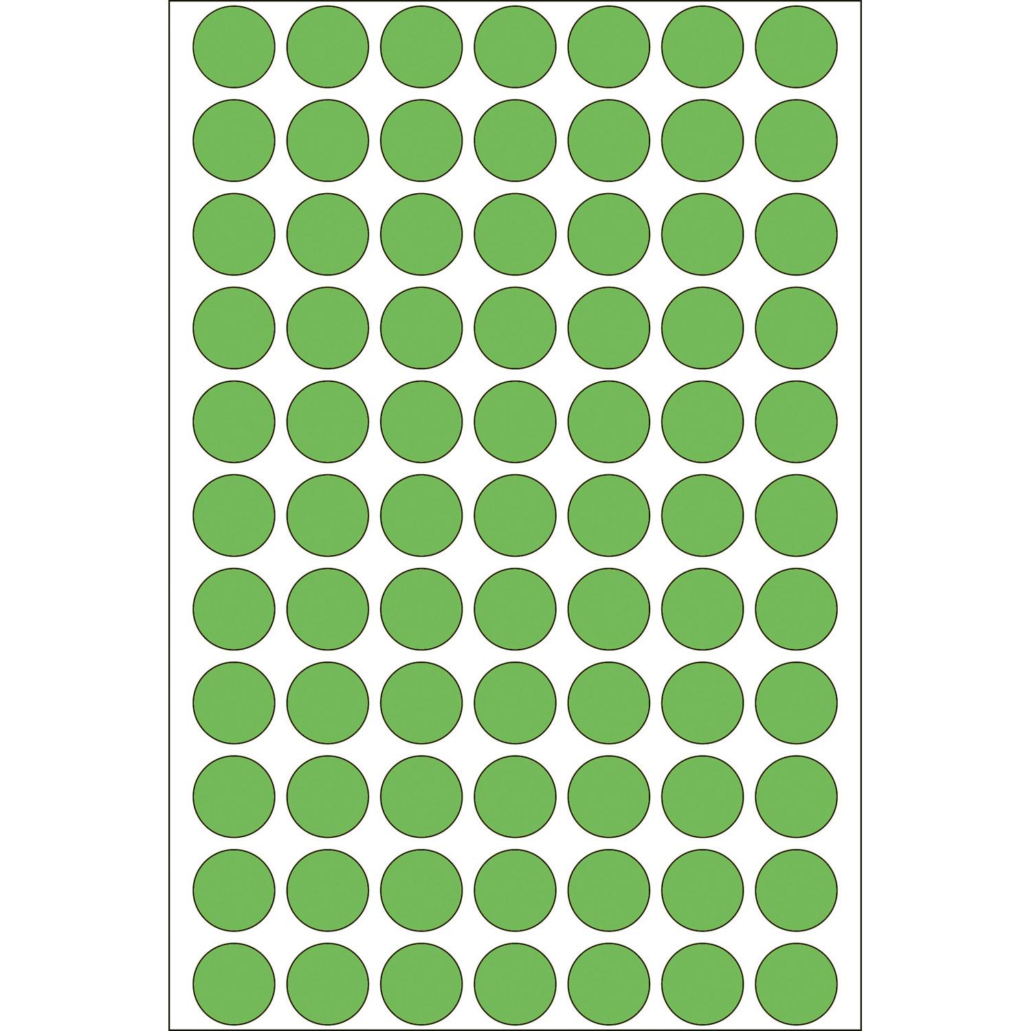 HERMA - Permanenter Klebstoff - grün - 13 mm rund 2464 Etikett(en) (32 Bogen x 77)