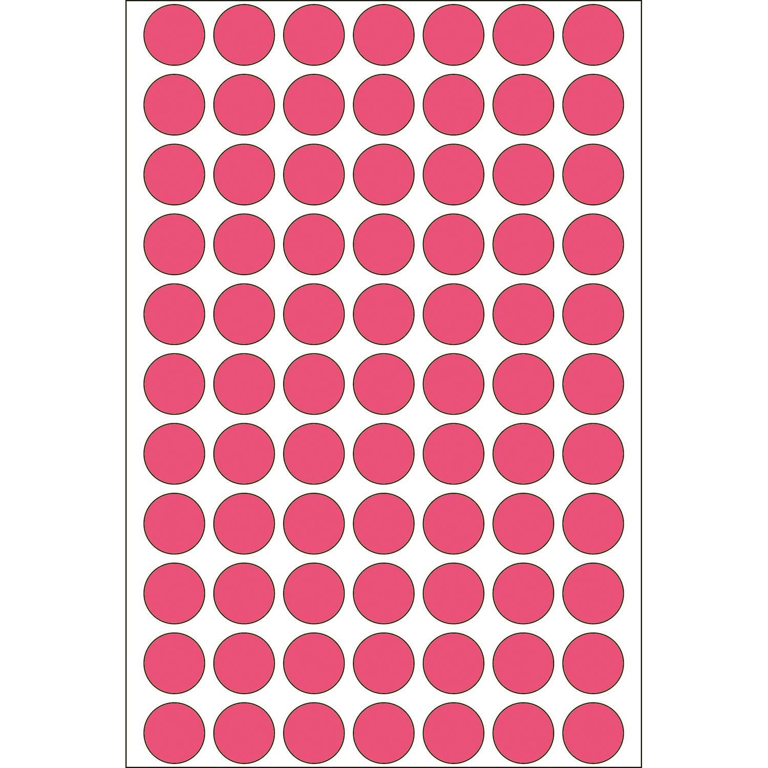 HERMA - Papier - matt - permanenter Klebstoff - Rot - 13 mm rund 1848 Etikett(en) (24 Bogen x 77)