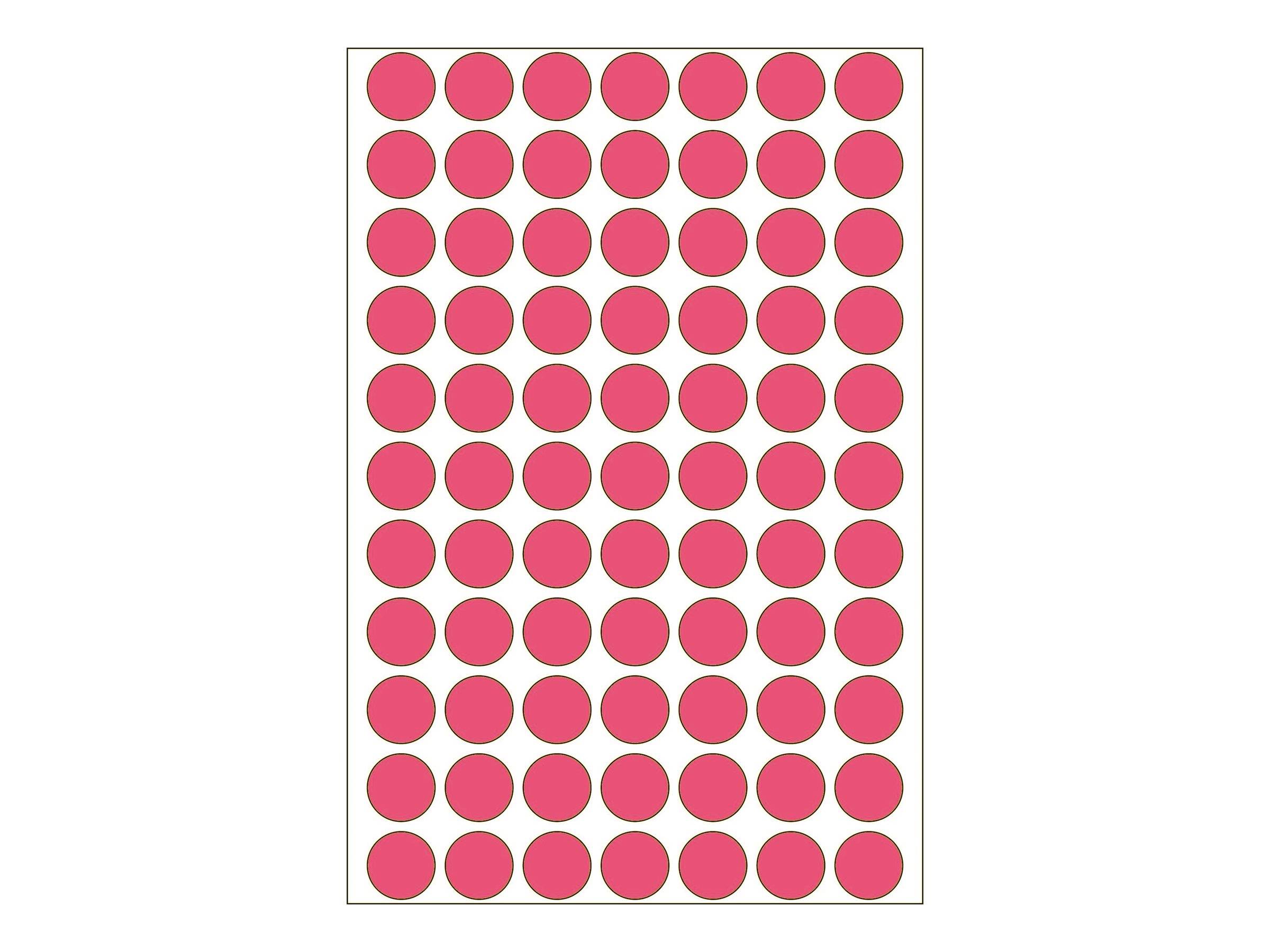 HERMA - Papier - matt - permanenter Klebstoff - Rot - 13 mm rund 1848 Etikett(en) (24 Bogen x 77)
