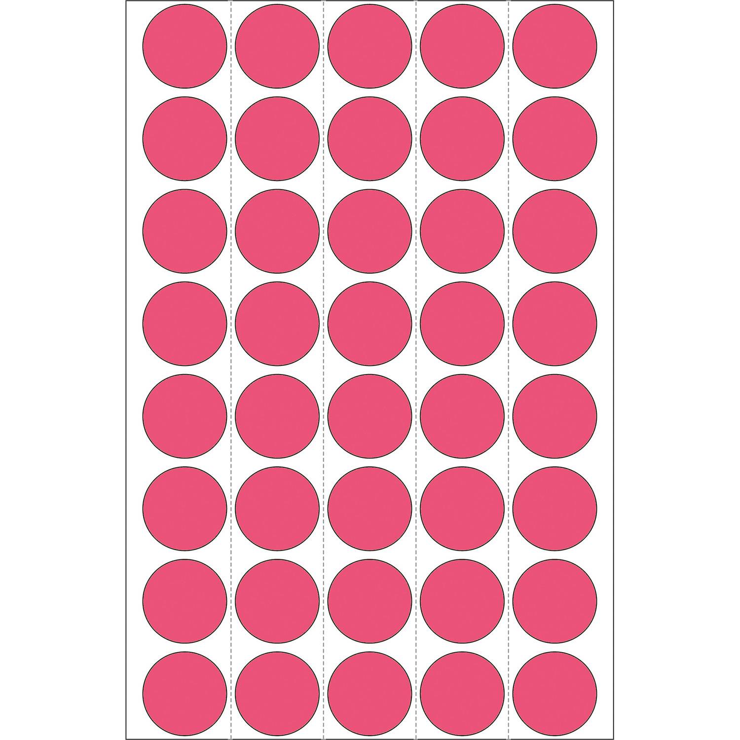 HERMA - Permanenter Klebstoff - Luminous Red - 19 mm rund 960 Etikett(en) (24 Bogen x 40)