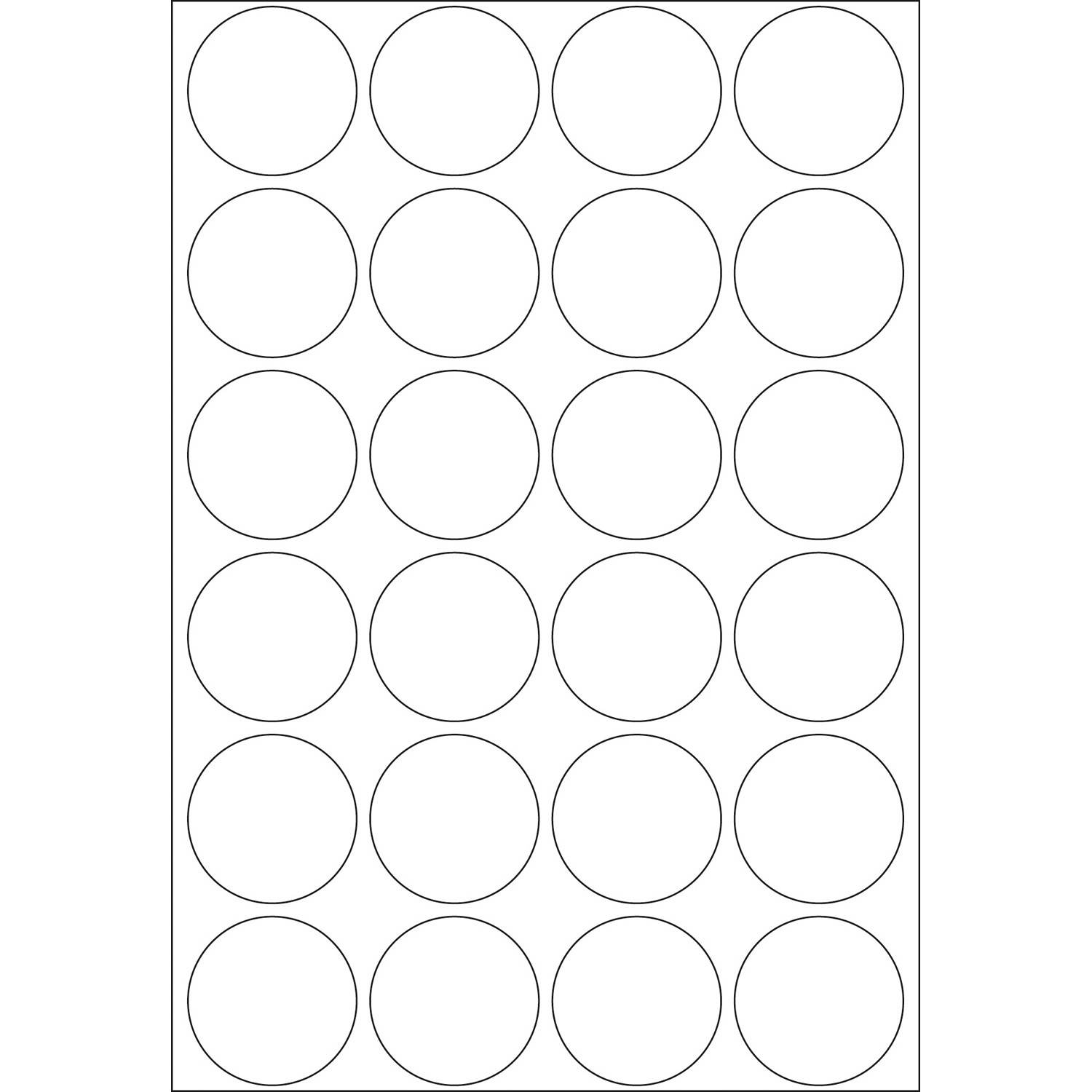 HERMA - Permanenter Klebstoff - weiß - 25 mm rund 768 Etikett(en) (32 Bogen x 24)