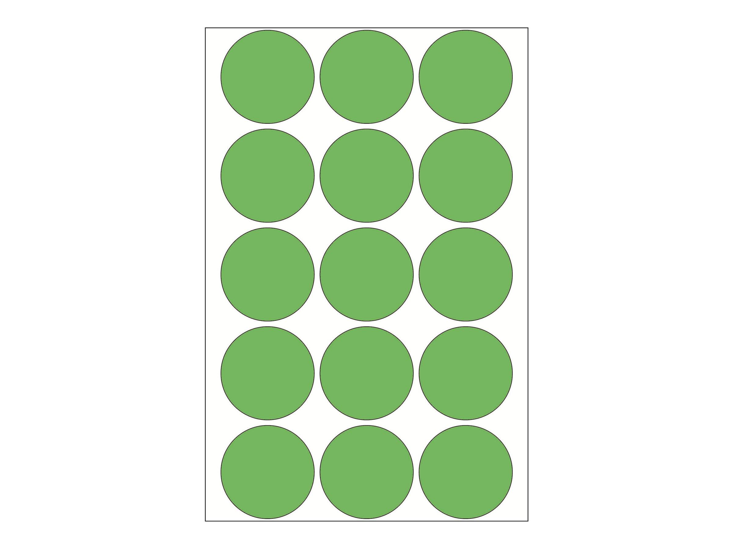 HERMA - Papier - permanent selbstklebend - grün - 32 mm rund 480 Etikett(en) (32 Bogen x 15)