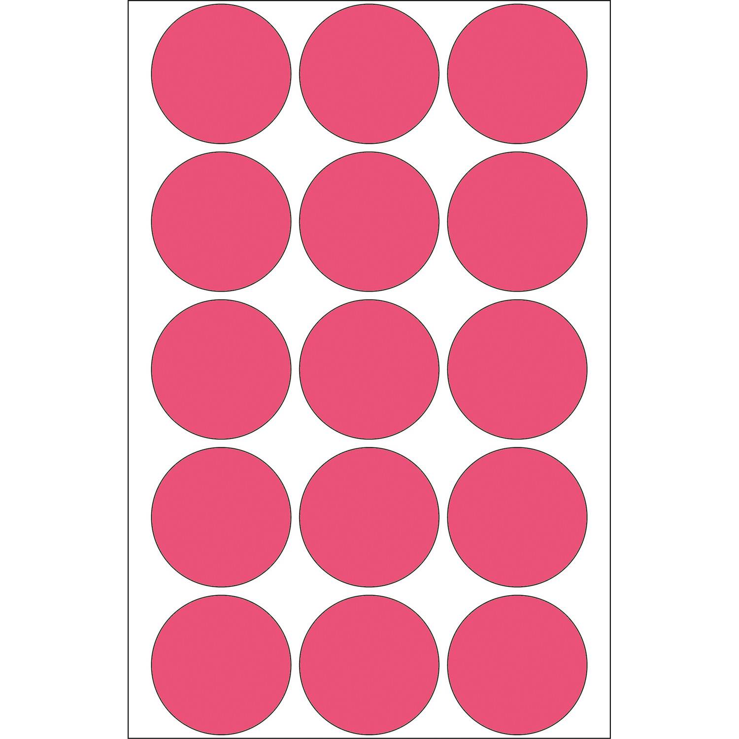 HERMA - Permanenter Klebstoff - Luminous Red - 32 mm rund 360 Etikett(en) (24 Bogen x 15)