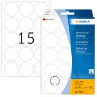 HERMA - Extra starker Klebstoff - durchsichtig - 32 mm rund 240 Etikett(en) (16 Bogen x 15)