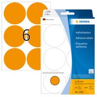 HERMA - Papier - permanenter Klebstoff - Luminous Orange - 50 mm rund 144 Rolle(n) (24 Bogen x 6)
