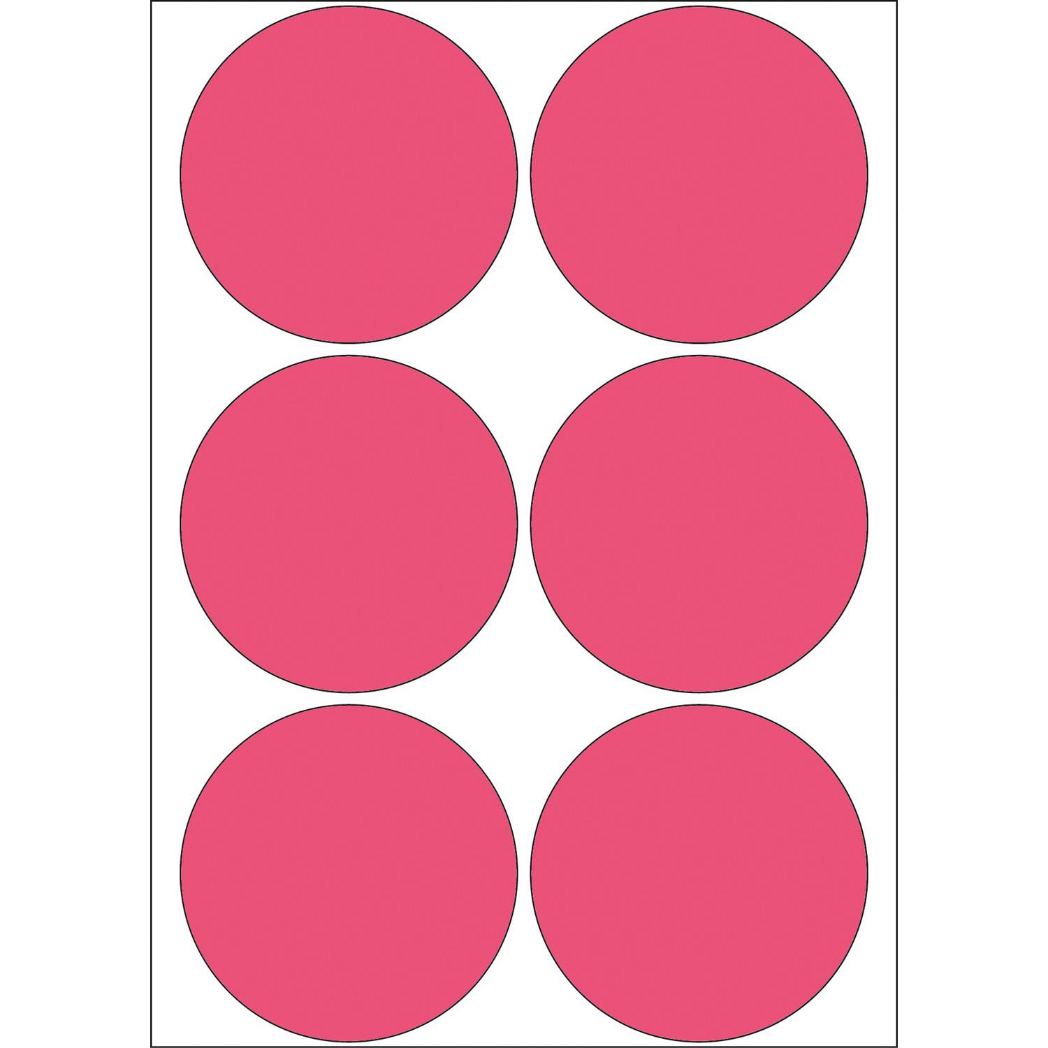 HERMA - Papier - permanenter Klebstoff - Luminous Red - 50 mm rund 144 Etikett(en) (24 Bogen x 6)