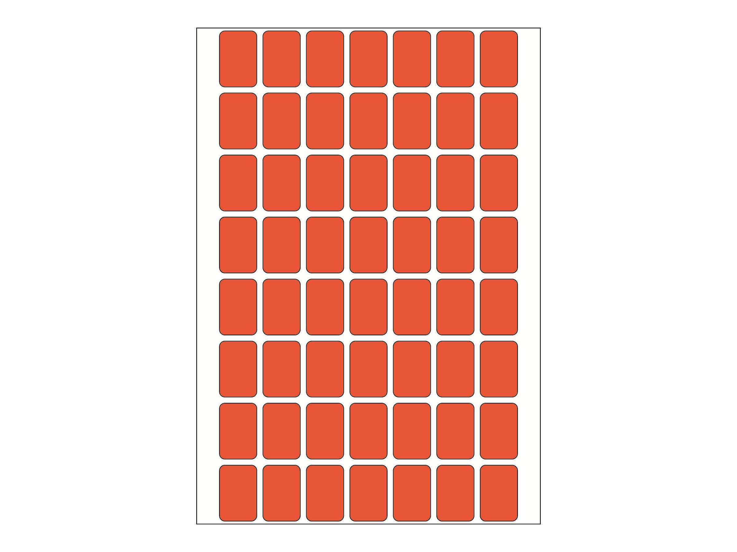 HERMA - Permanenter Klebstoff - Rot - 12 x 18 mm 1792 Etikett(en) (32 Bogen x 56)