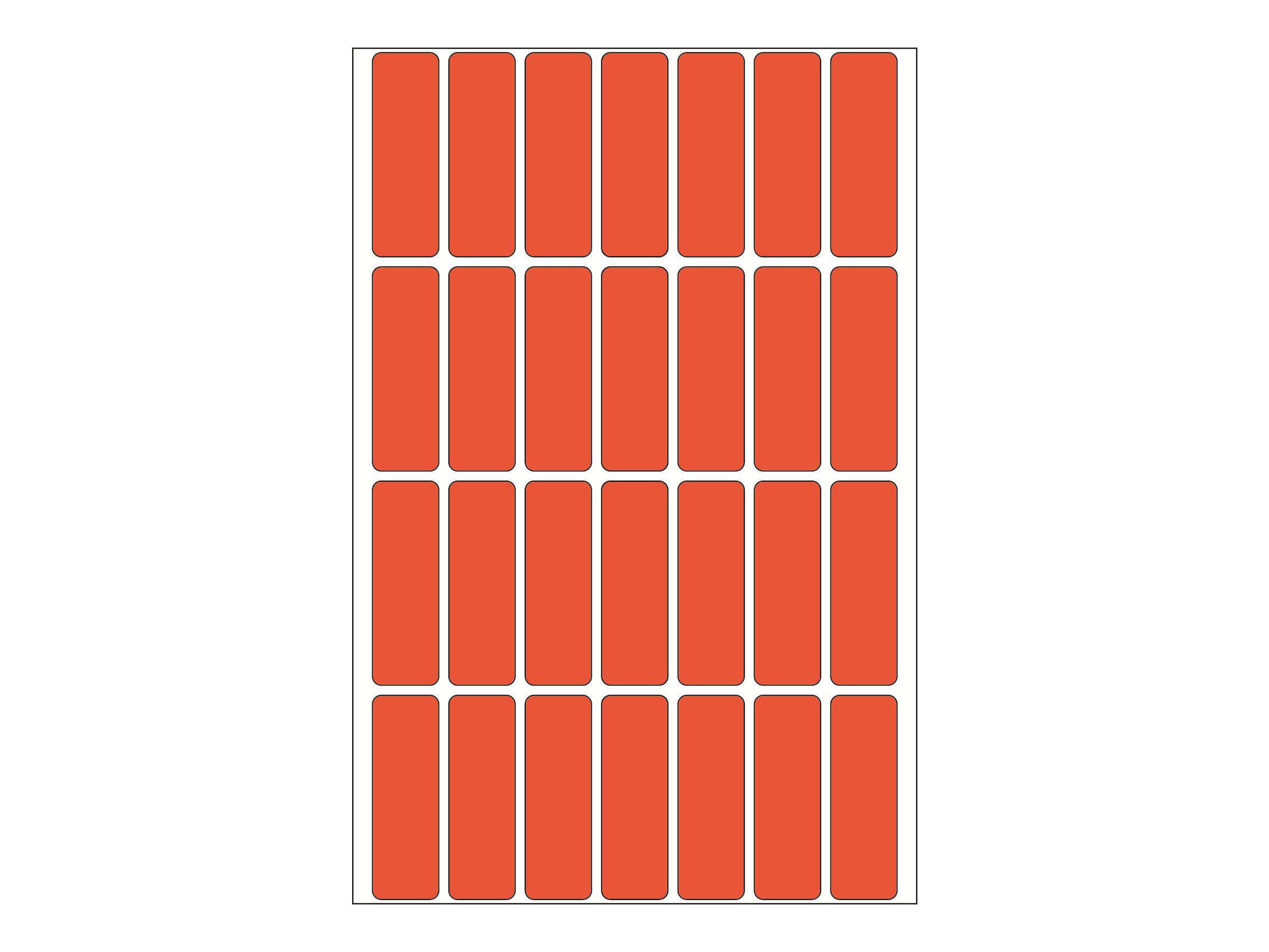 HERMA - Papier - matt - permanenter Klebstoff - Rot - 13 x 40 mm 896 Etikett(en) (32 Bogen x 28)
