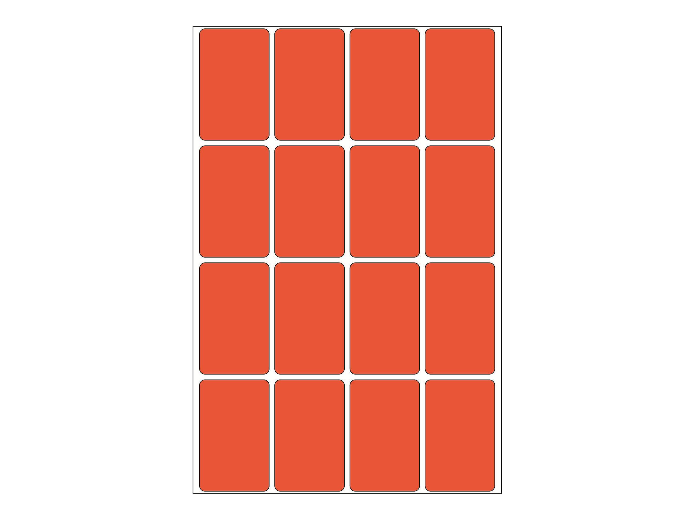 HERMA - Permanenter Klebstoff - Rot - 25 x 40 mm 512 Etikett(en) (32 Bogen x 16)