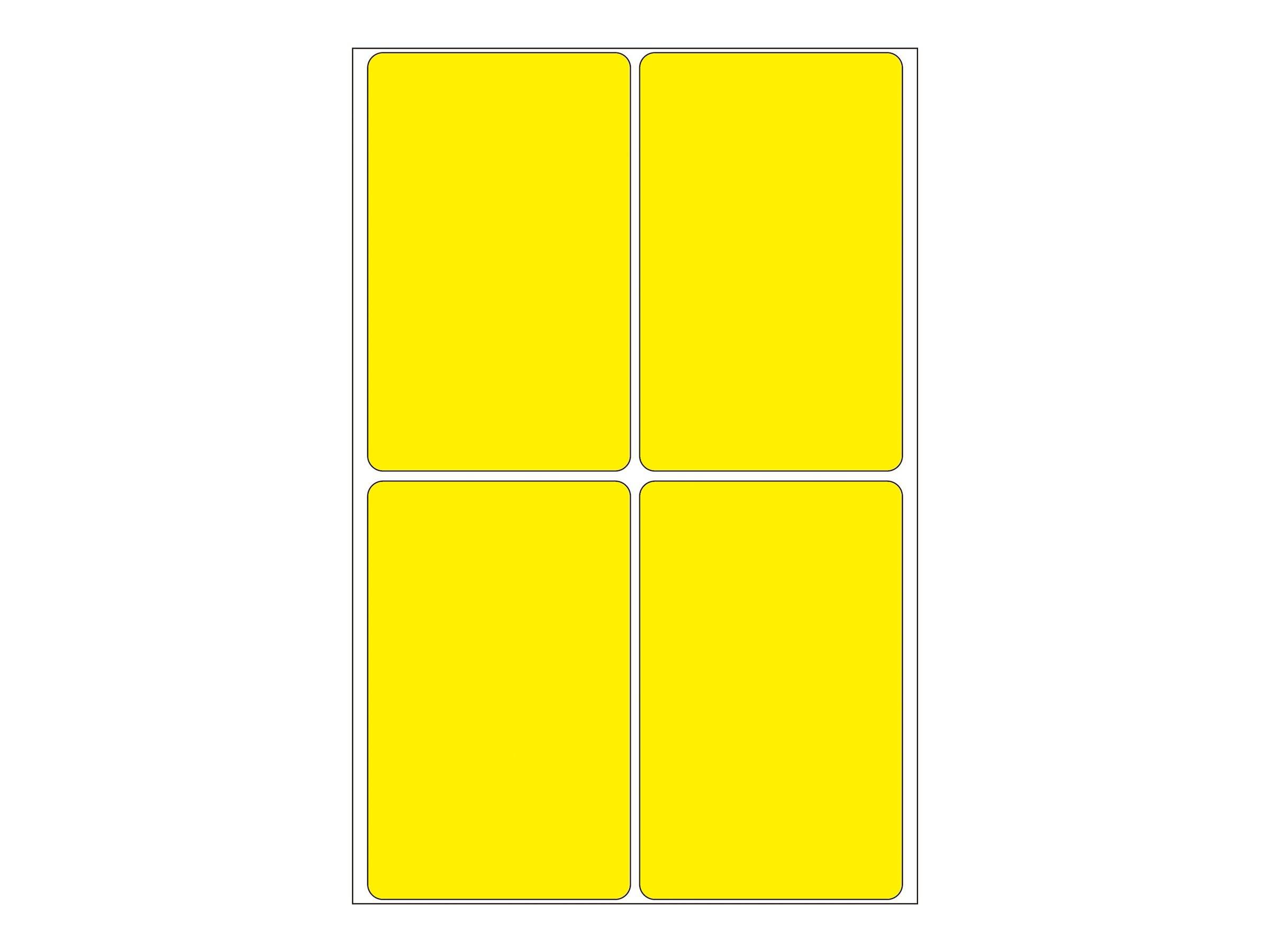 HERMA - Permanenter Klebstoff - Gelb - 52 x 82 mm 128 Etikett(en) (32 Bogen x 4)