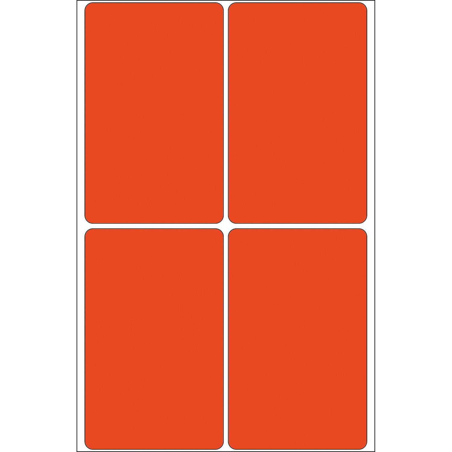 HERMA - Permanenter Klebstoff - Rot - 52 x 82 mm 128 Etikett(en) (32 Bogen x 4)