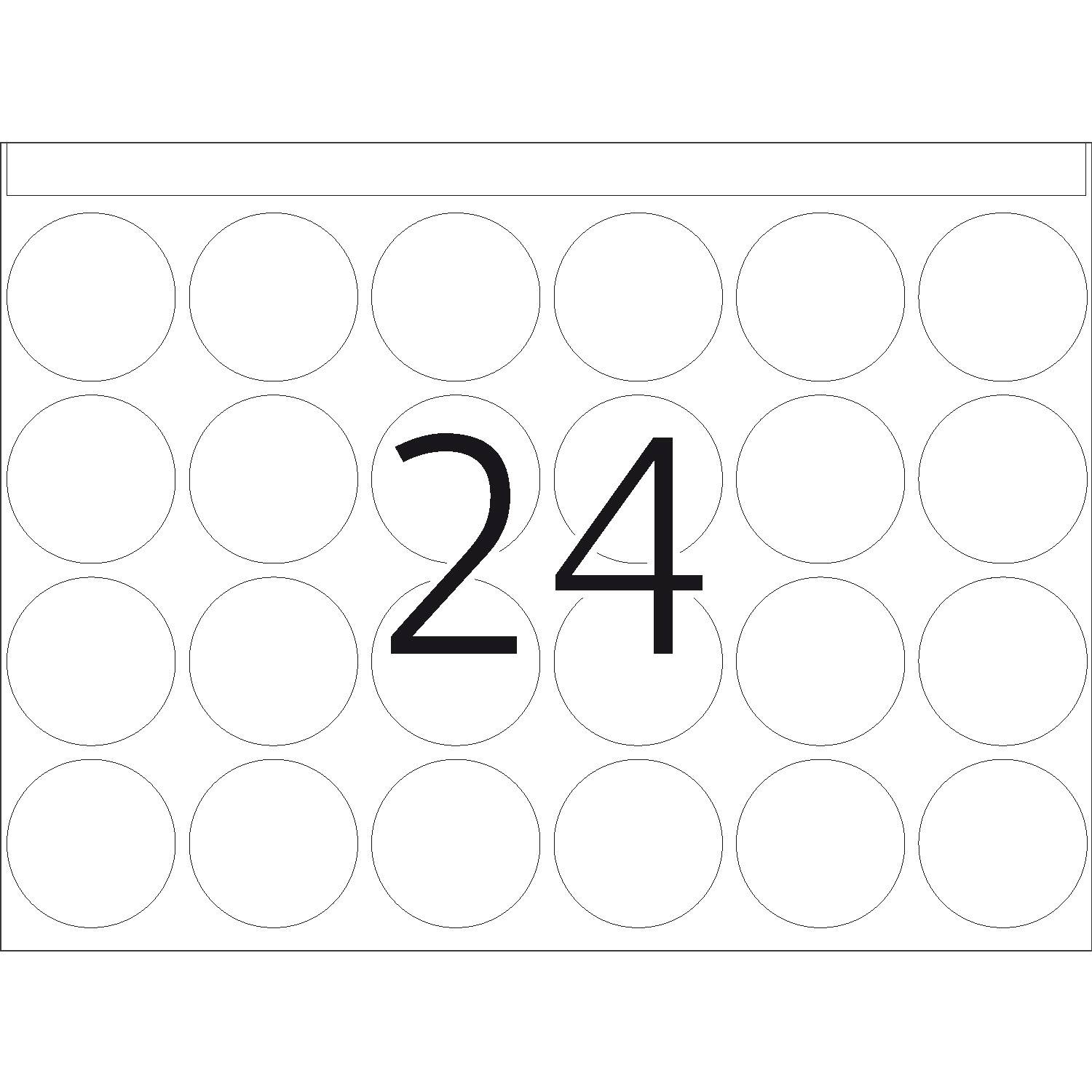 HERMA Labels for printing presses DP1 - Matt - selbstklebend - weiß - 25 mm rund - 75 g/m² - 5040 Etikett(en) (210 Bogen x 24)