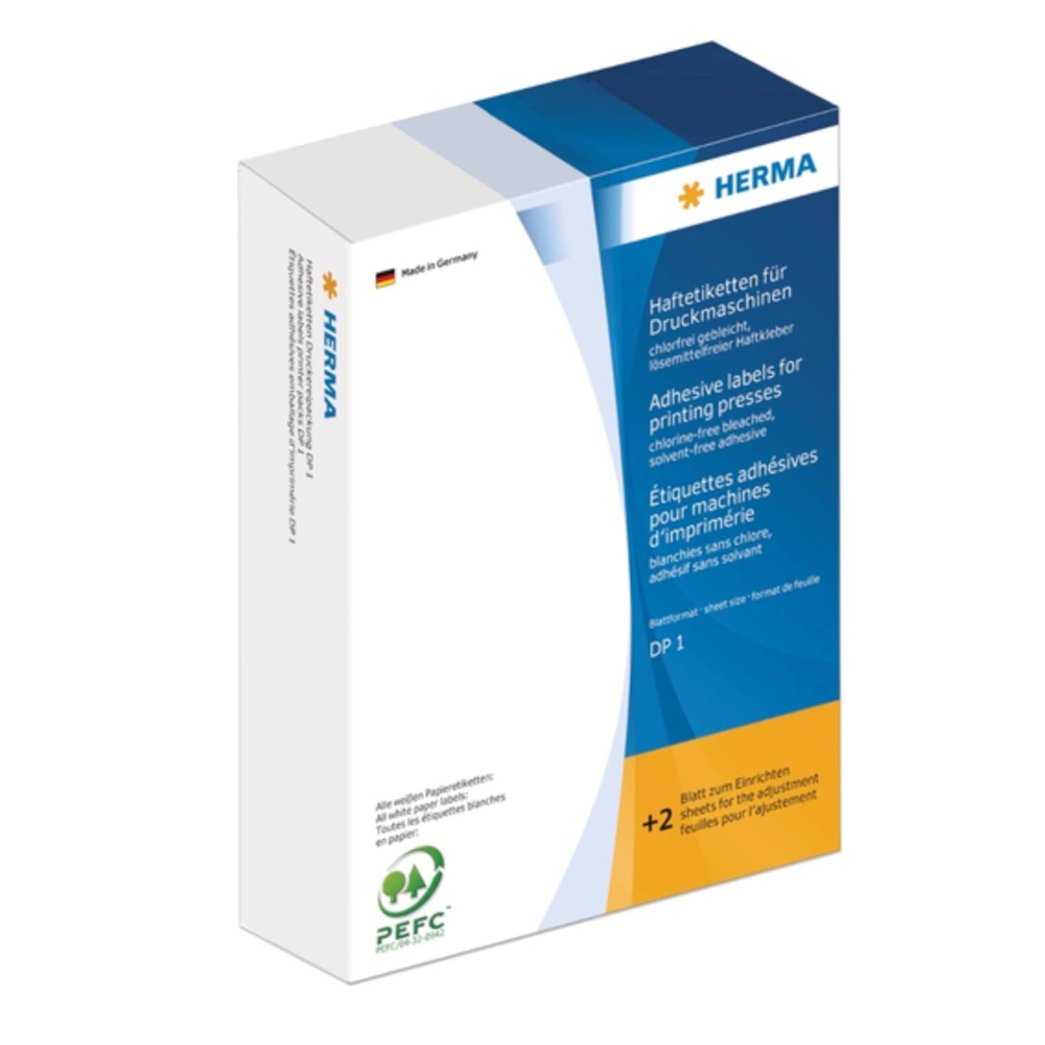 HERMA Haftetiketten für Druckmaschinen DP1 20x50 mm weiß Papier matt 5000 St., Weiß, 20 x 50 mm, Papier, Deutschland, 20 mm, 50 mm
