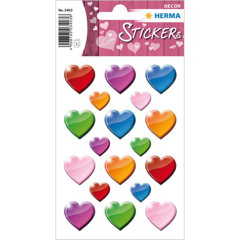 HERMA Sticker DECOR "Bunte Herzen"