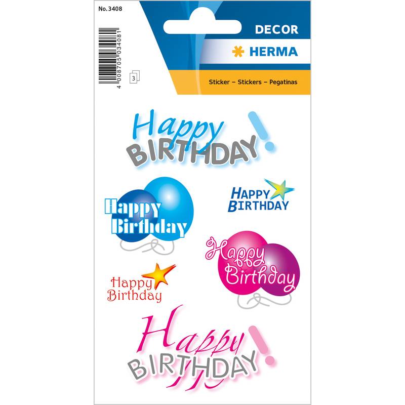 HERMA Geschenke-Sticker DECOR "Happy Birthday"