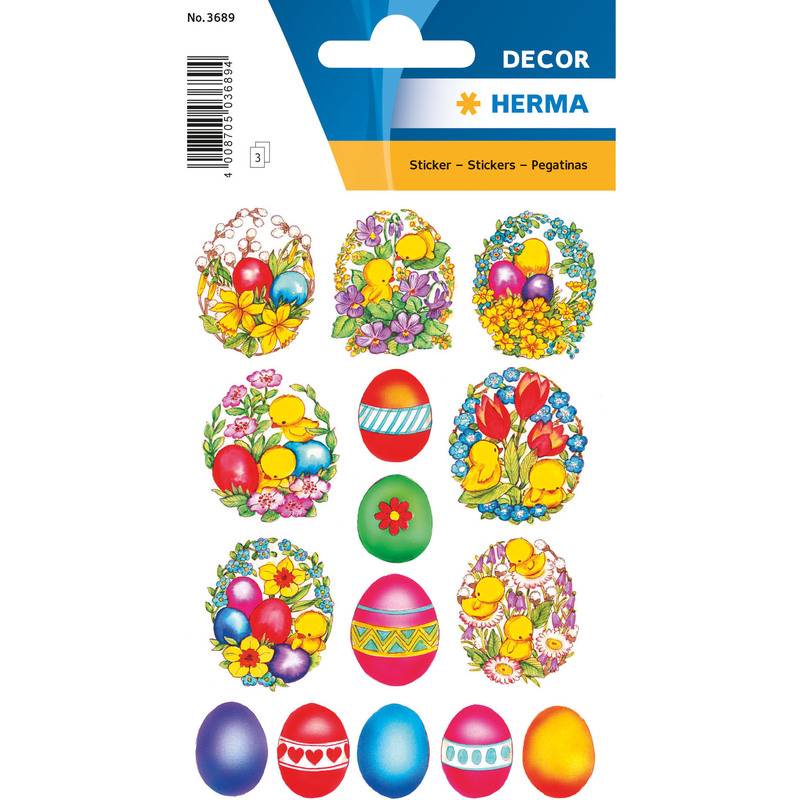 HERMA Oster-Sticker CLASSIC "Blumen & Küken"