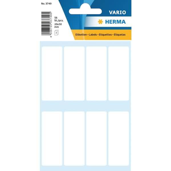 Vielzweck-Etiketten 20x50mm weiß VE=56 Stück