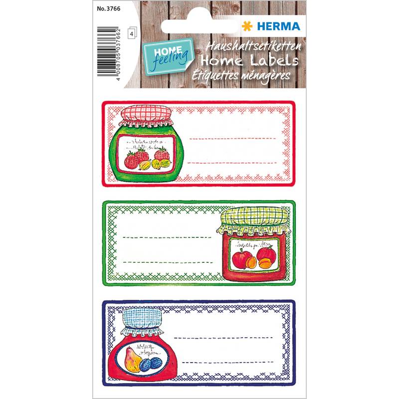 HERMA Haushalts-Etiketten Einmachgläser, 76 x 35 mm, bunt