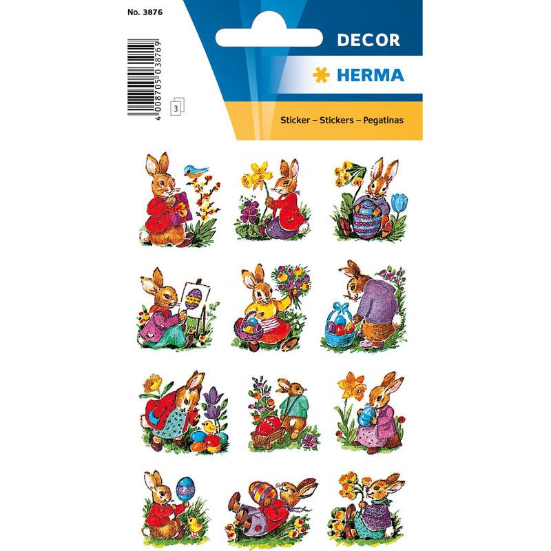 HERMA Oster-Sticker CLASSIC "Hasen nostalgisch"