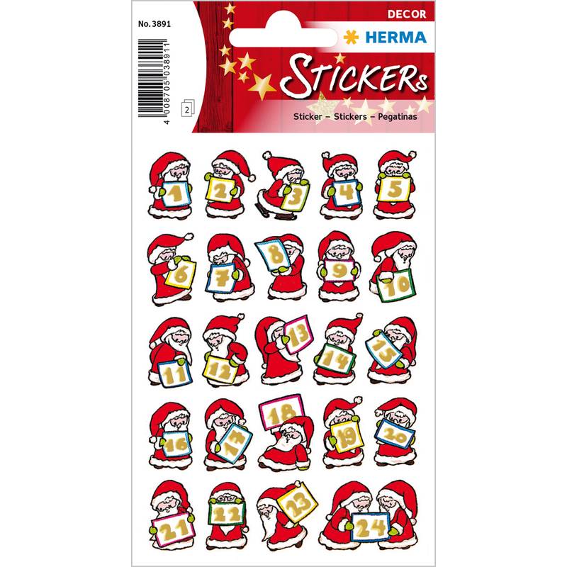 HERMA Weihnachts-Sticker DECOR "Adventskalender", Papier