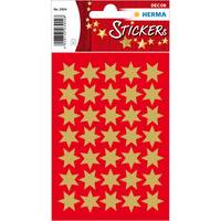 HERMA Sticker Sterne 6-zackig, gold Ø 16 mm 3 Blatt / 105 Sticker, Papier, Gold, Sternenmuster, Dauerhaft, Weihnachten,