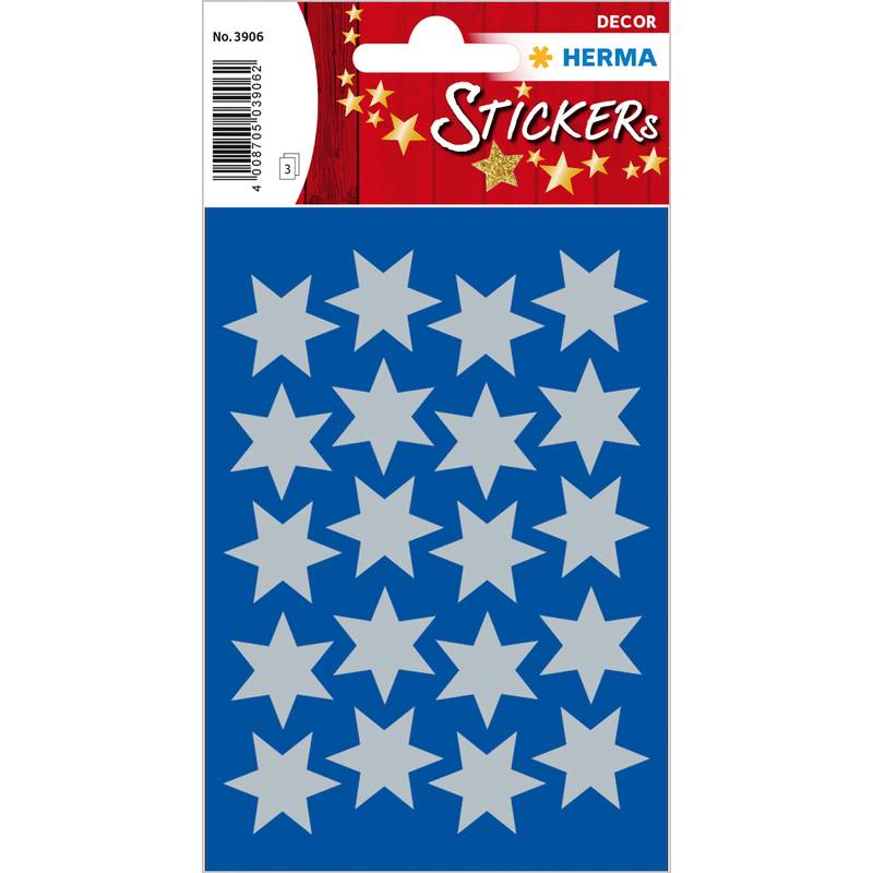 HERMA Weihnachts-Sticker DECOR "Sterne", 21 mm, silber