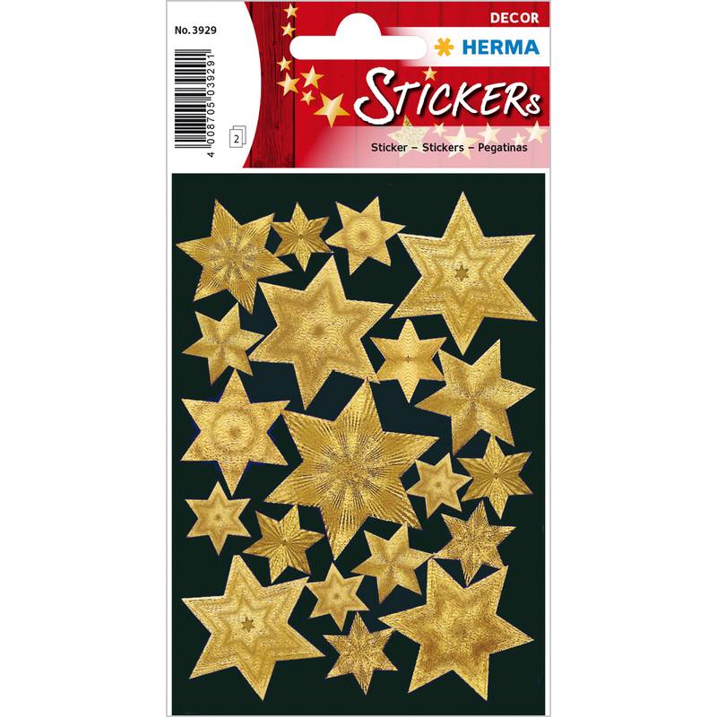 HERMA Weihnachts-Sticker DECOR "Sterne", Gravurfolie
