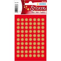 HERMA Sticker Sterne 8-zackig, gold Ø 10 mm 3 Blatt / 210 Sticker, Papier, Gold, Sternenmuster, Dauerhaft, Weihnachten,